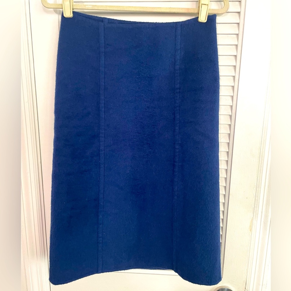 PRADA Blue Wool A-Line MIDI Skirt Sz S/40/4